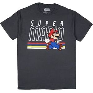 Super Mario Nintendo Men's Charcoal Gray Running Graphic T-Shirt Size Large NWT